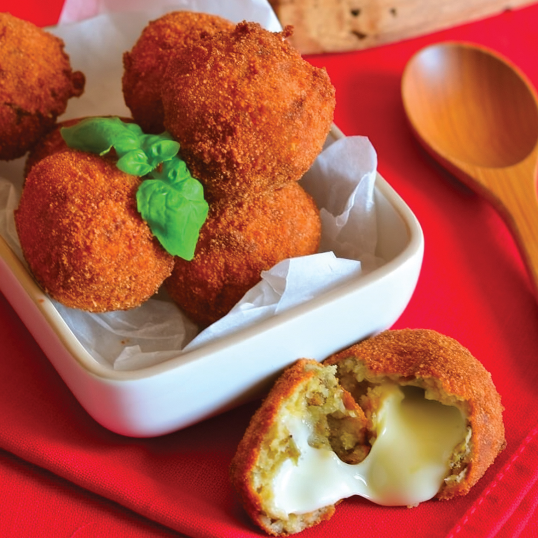Polpette di melanzane con cuore di provola filante